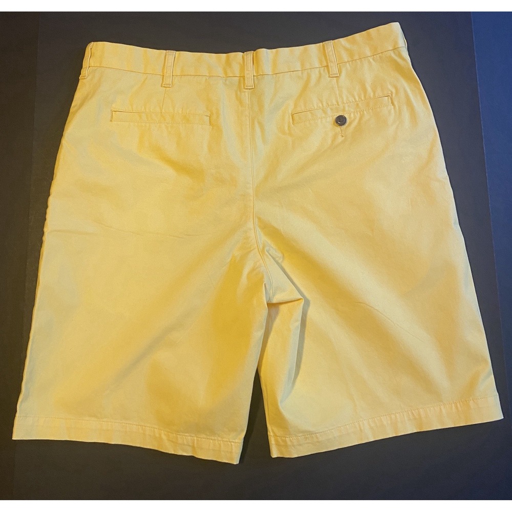 Men's Lands' End Comfort Waist 9 inch Chino Shorts Size 35 Yellow $65 Fast Ship